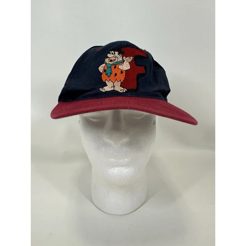 Fred Flintstone Snapback Hat 1994 Red Blue  90's Retro‎ Throwback Vintage